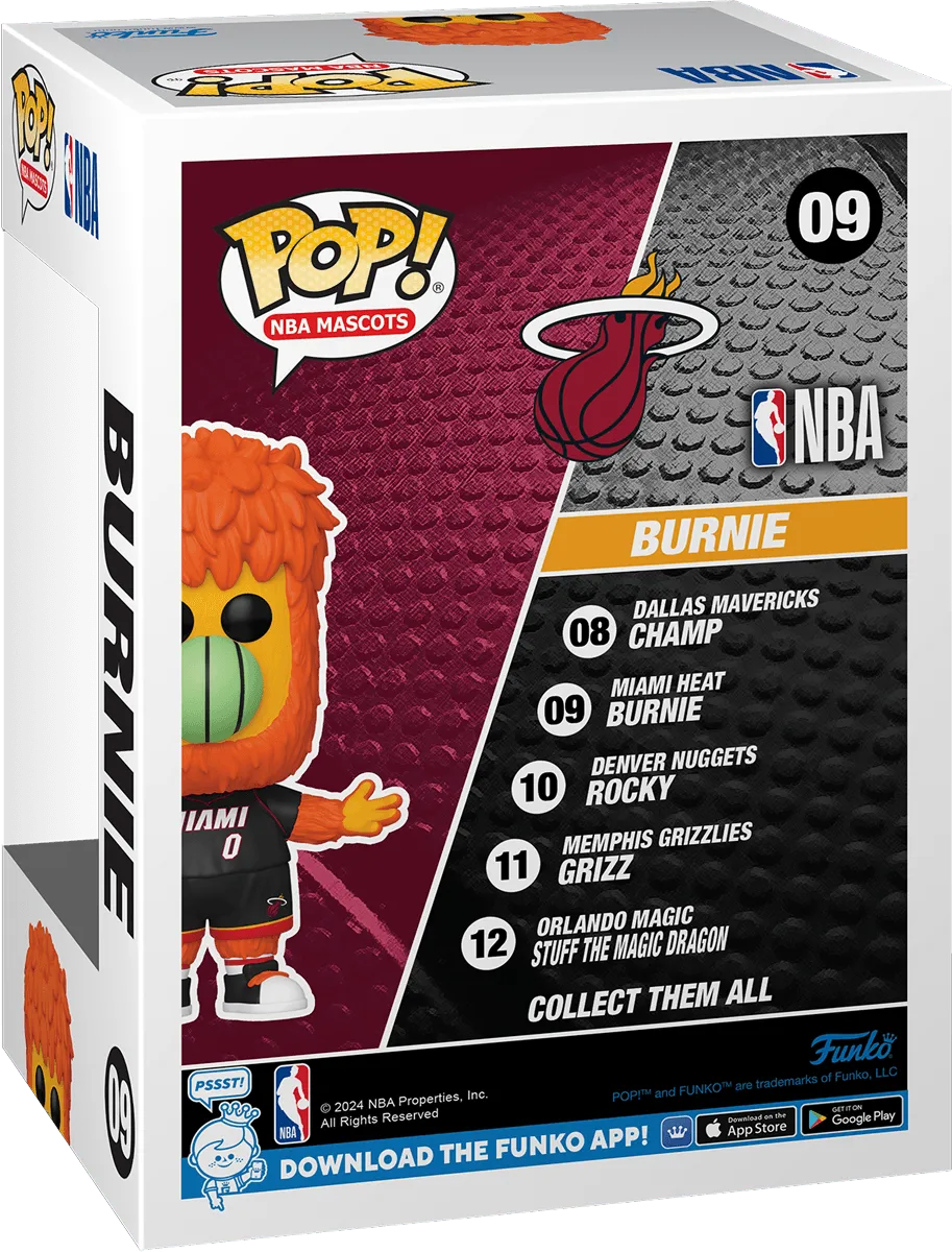 FUN52169 NBA: Mascots - Miami Burnie Pop! Vinyl - Funko - Titan Pop Culture