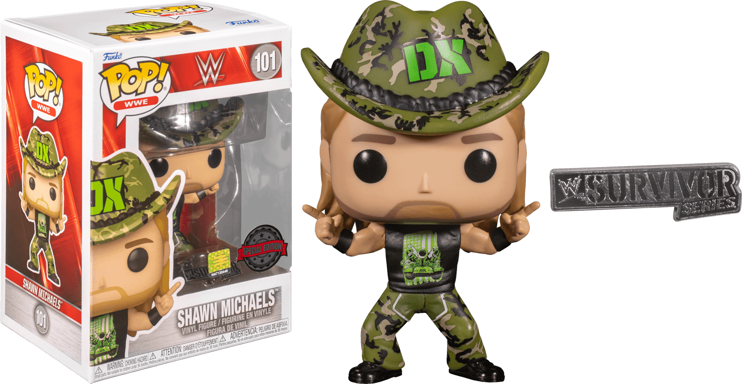 FUN54285 WWE: SS09 - Shawn Michaels D-X US Exclusive Pop! Vinyl with Pin [RS] - Funko - Titan Pop Culture