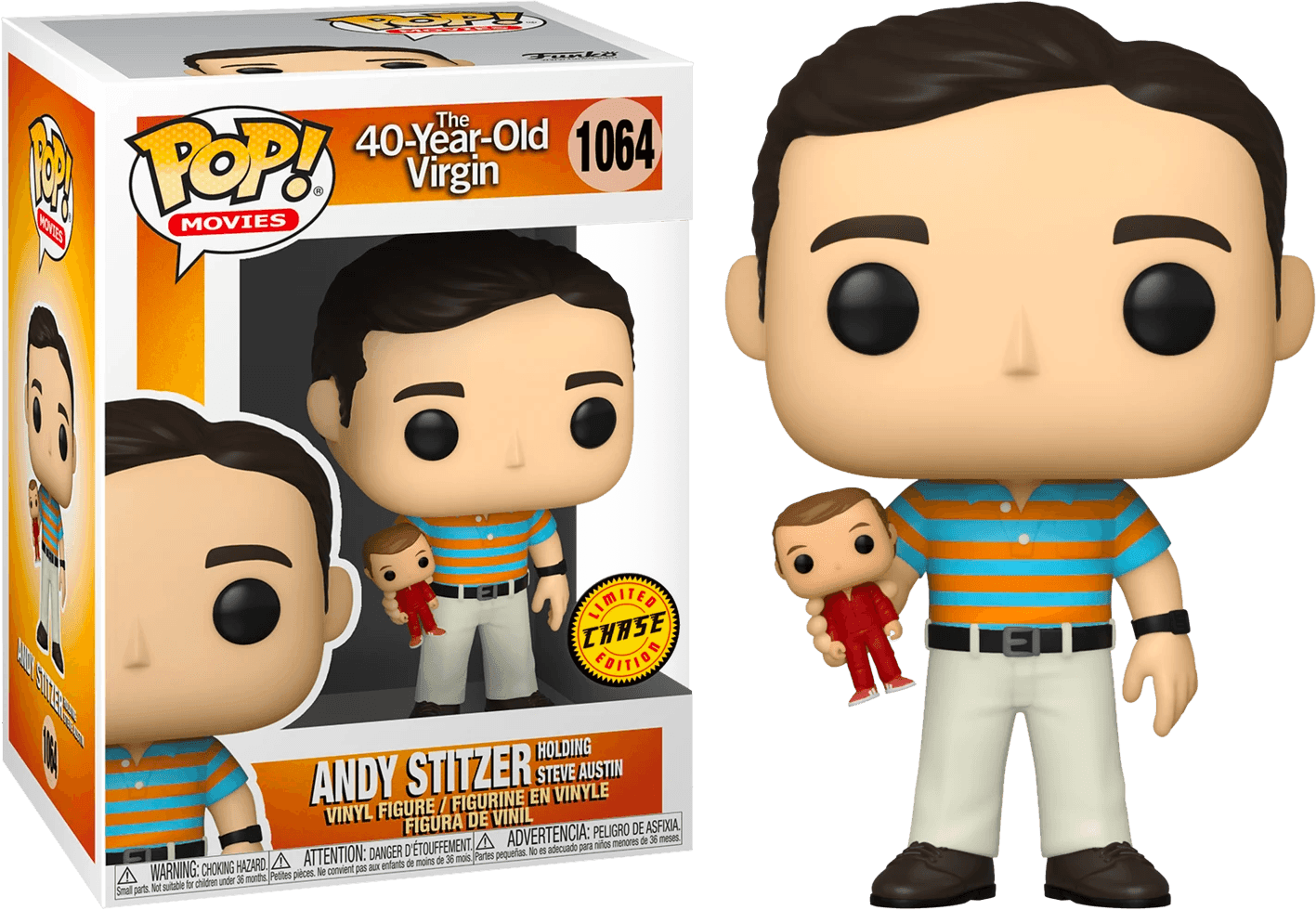 FUN54469 40 Year Old Virgin - Andy with Oscar Goldman Doll (With Chase) Pop! Vinyl - Funko - Titan Pop Culture