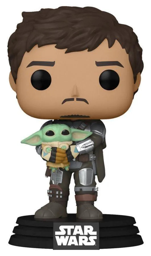 FUN54525 Star Wars: The Mandalorian - Mandalorian with Grogu (The Child) Pop! Vinyl - Funko - Titan Pop Culture