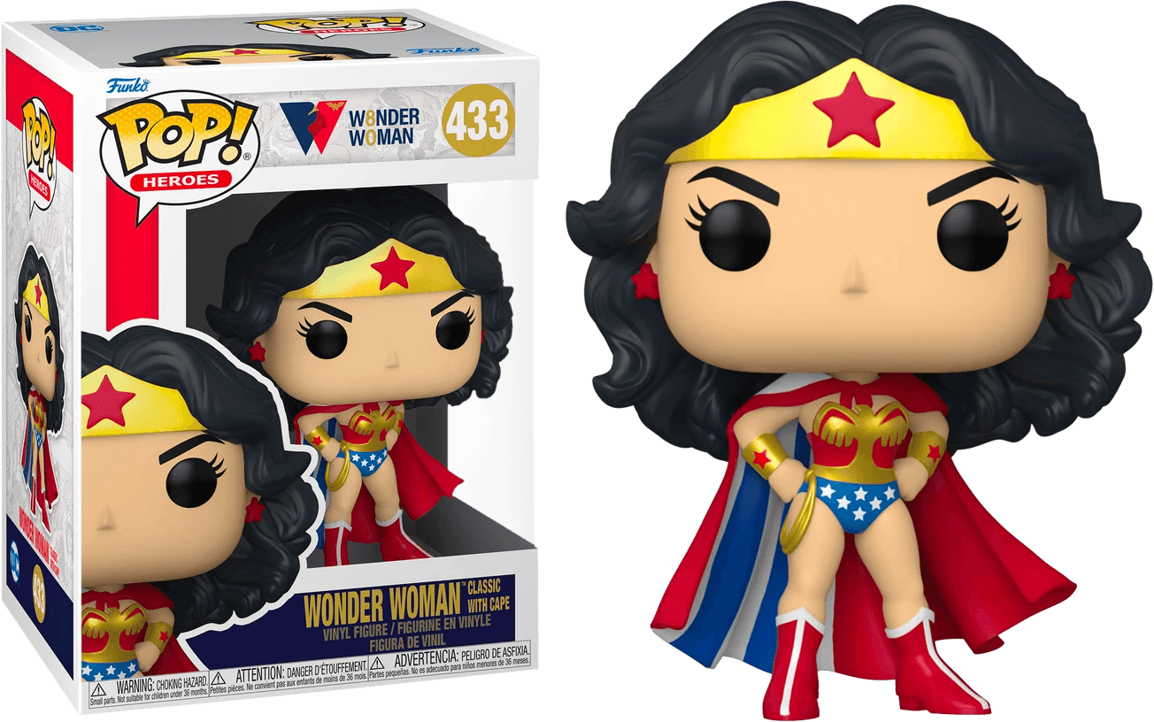 FUN55008 Wonder Woman - Classic with Cape 80th Anniversary Pop! Vinyl - Funko - Titan Pop Culture