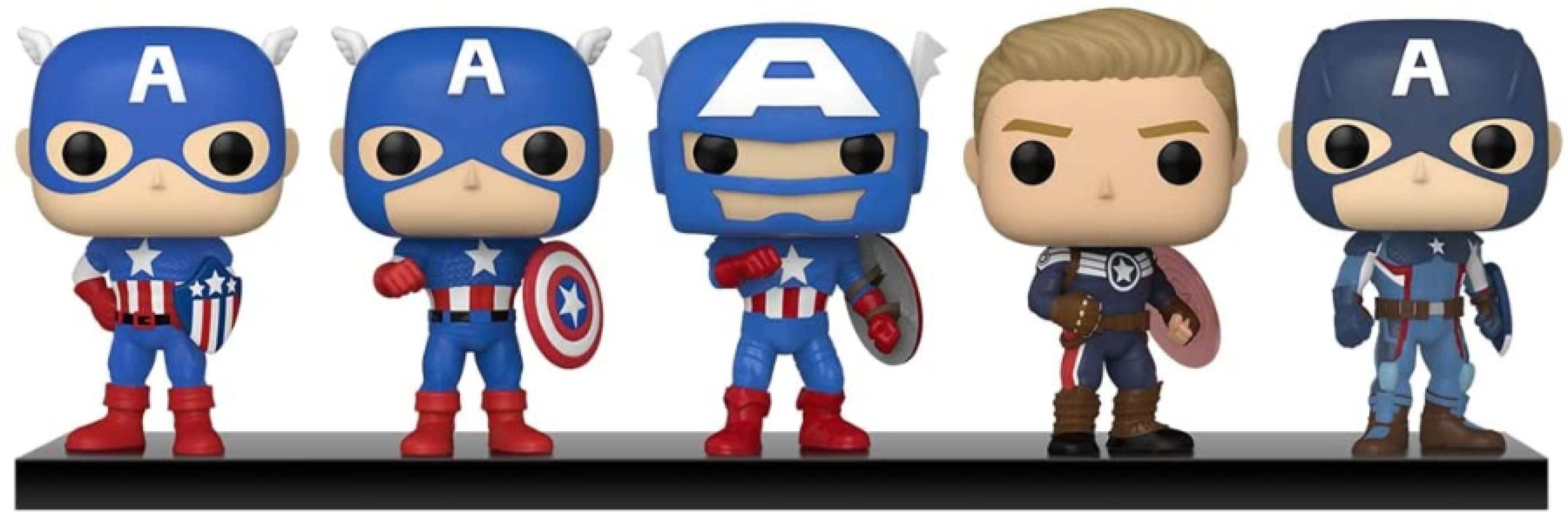 FUN55482 Captain America - Through the Ages Year of the Shield US Exclusive Pop! Vinyl 5-Pack [RS] - Funko - Titan Pop Culture