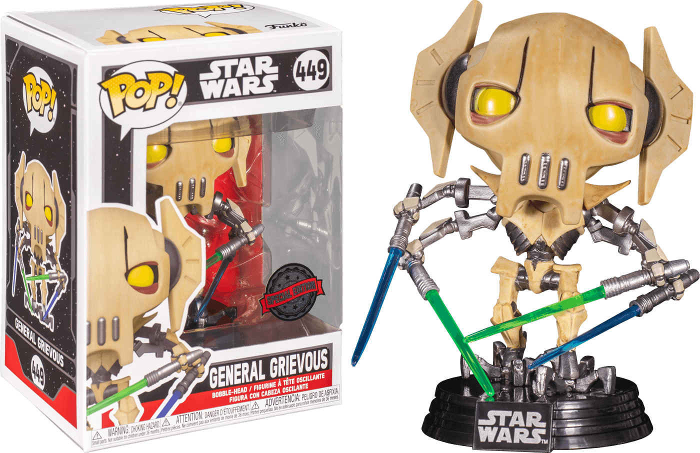 FUN56139 Star Wars - General Grievous Metallic US Exclusive Pop! Vinyl [RS] - Funko - Titan Pop Culture