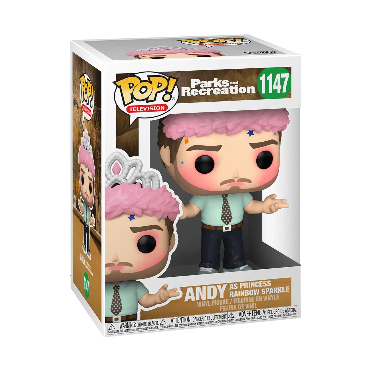 FUN56166 Parks and Recreation - Andy Princess Rainbow Sparkle Pop! Vinyl - Funko - Titan Pop Culture