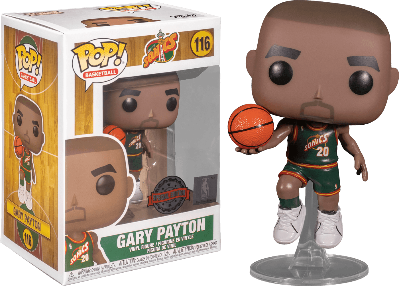 FUN57238 NBA: Legends - Gary Payton 96 Sonics Road US Exclusive Pop! Vinyl [RS] - Funko - Titan Pop Culture