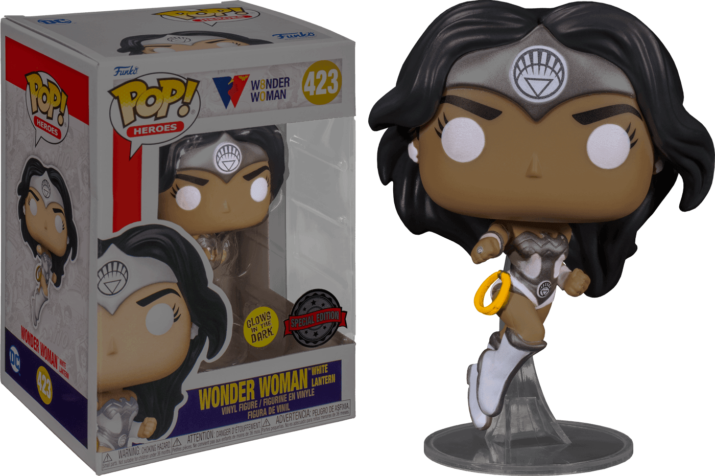 FUN57270 Wonder Woman - Wonder Woman White Lantern Glow 80th Anniversary US Exclusive Pop! Vinyl [RS] - Funko - Titan Pop Culture