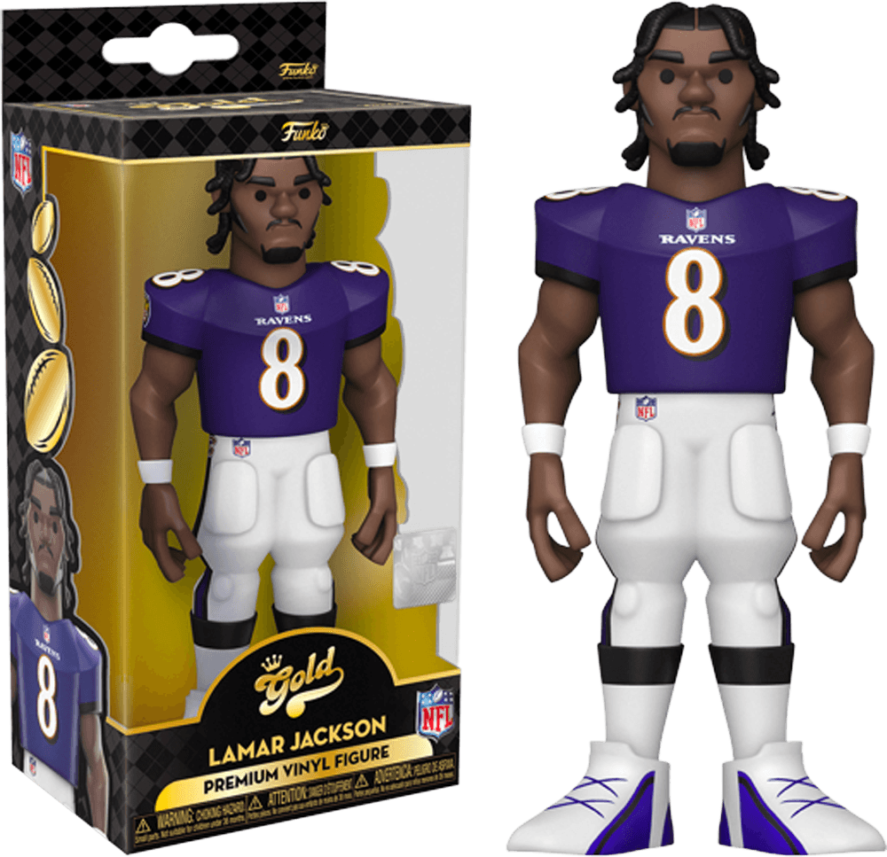 FUN57283 NFL: Ravens - Lamar Jackson (with chase) 5" Vinyl Gold - Funko - Titan Pop Culture