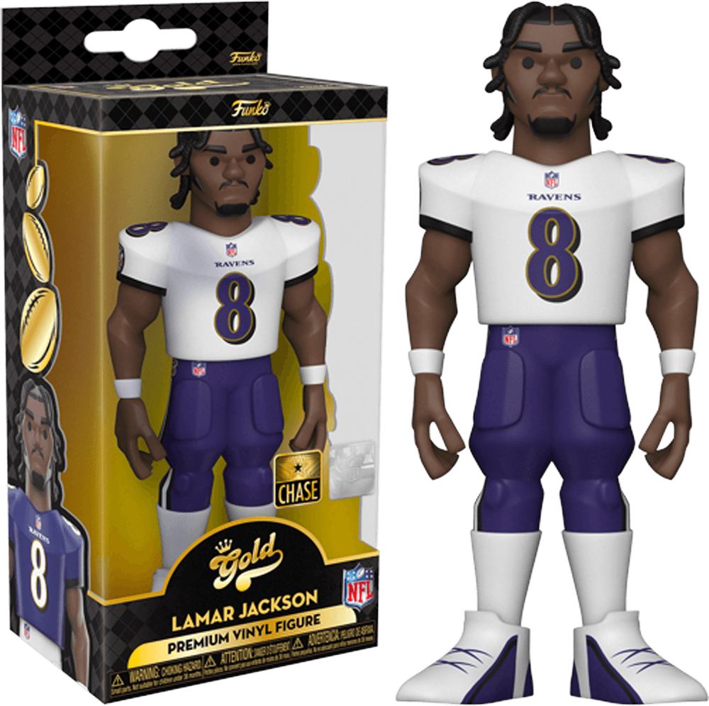 FUN57283 NFL: Ravens - Lamar Jackson (with chase) 5" Vinyl Gold - Funko - Titan Pop Culture