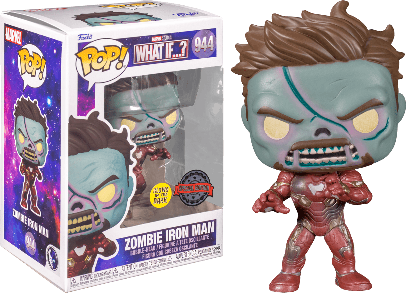 FUN58178 What If - Zombie Iron Man Glow US Exclusive Pop! Vinyl [RS] - Funko - Titan Pop Culture