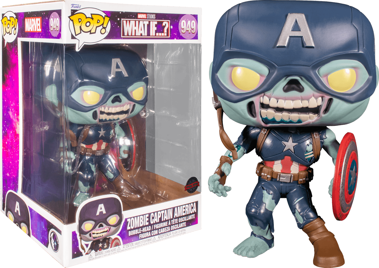 FUN58449 What If - Zombie Captain America US Exclusive 10" Pop! Vinyl [RS] - Funko - Titan Pop Culture