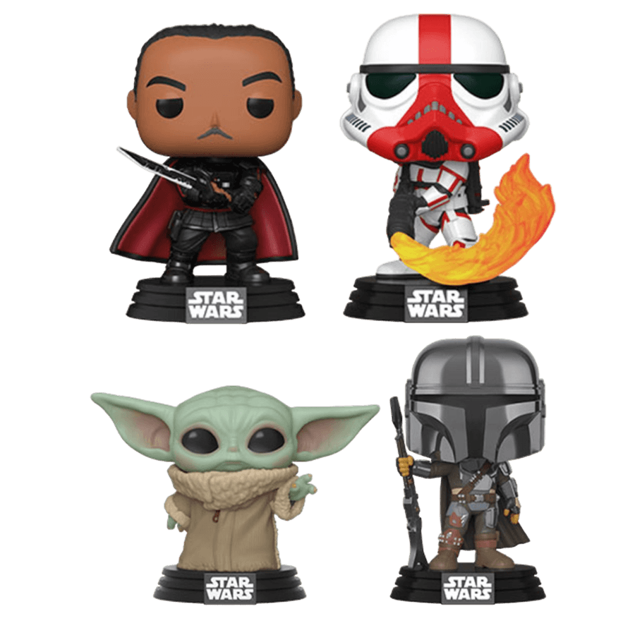 FUN58570 Star Wars: The Mandalorian - US Exclusive Pop! Vinyl 4-pack [RS] - Funko - Titan Pop Culture