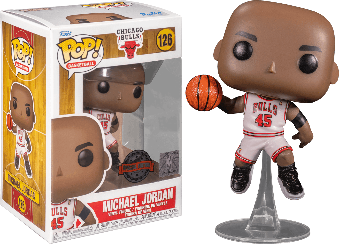 FUN59180 NBA: Bulls - Michael Jordan (1995 Playoffs) US Exclusive Pop! Vinyl - Funko TBA - Titan Pop Culture