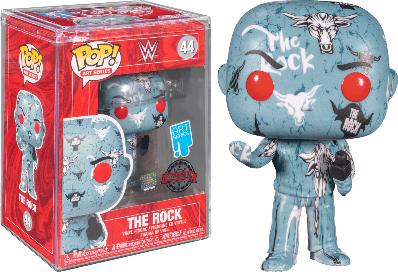 FUN59560 WWE - The Rock (Artist Series) US Exclusive Pop! Vinyl [RS] with Protector - Funko - Titan Pop Culture