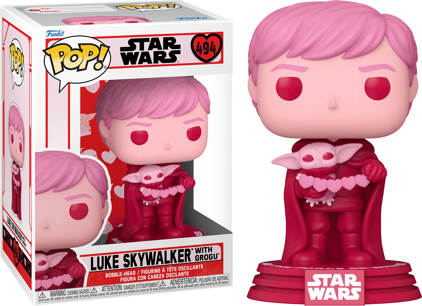 FUN60125 Star Wars: The Mandalorian - Luke & Grogu Valentine Pop! Vinyl - Funko - Titan Pop Culture