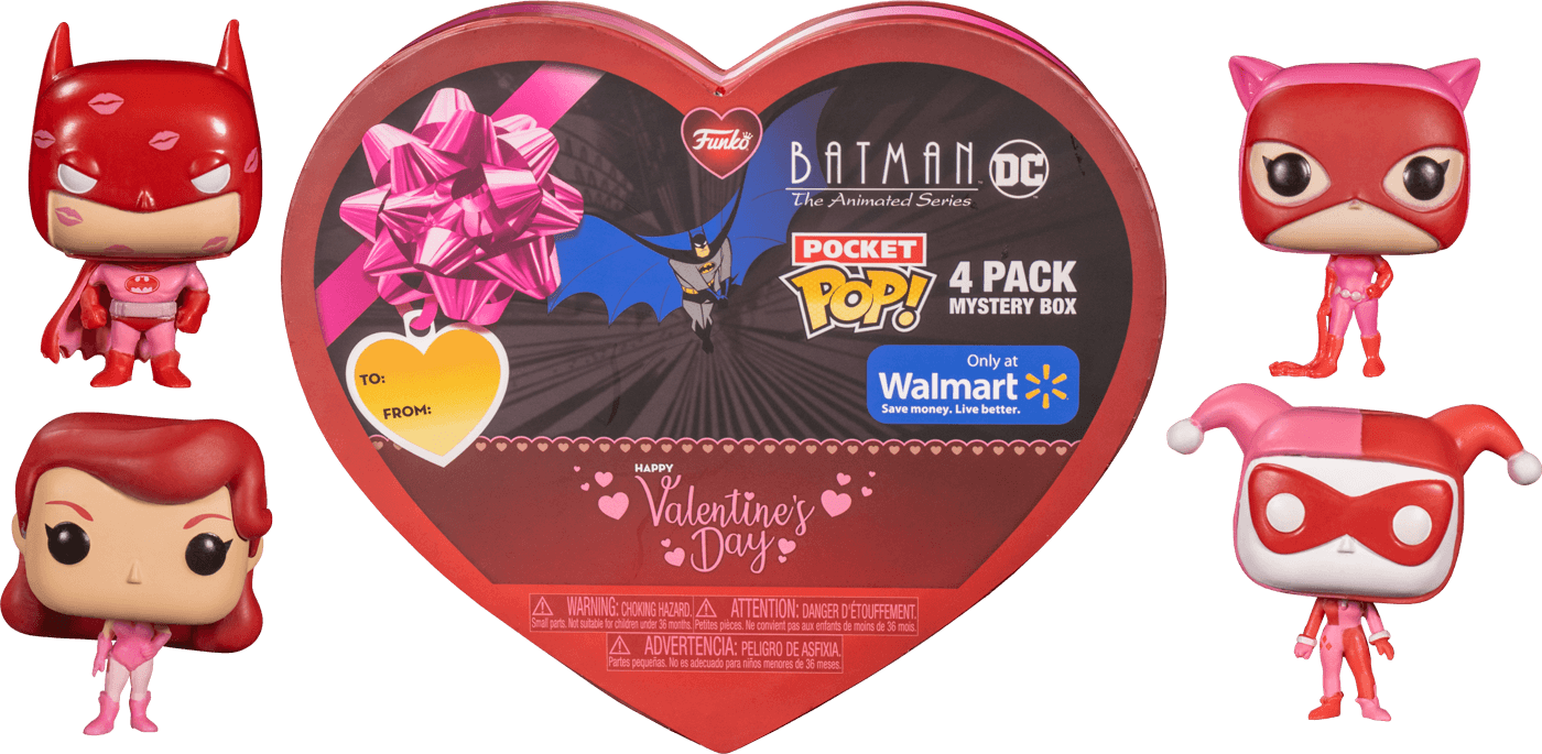 FUN60460 Batman - Valentines Day US Exclusive Pocket Pop! 4-pack [RS] - Funko - Titan Pop Culture