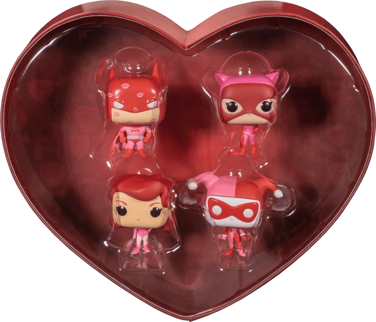 FUN60460 Batman - Valentines Day US Exclusive Pocket Pop! 4-pack [RS] - Funko - Titan Pop Culture