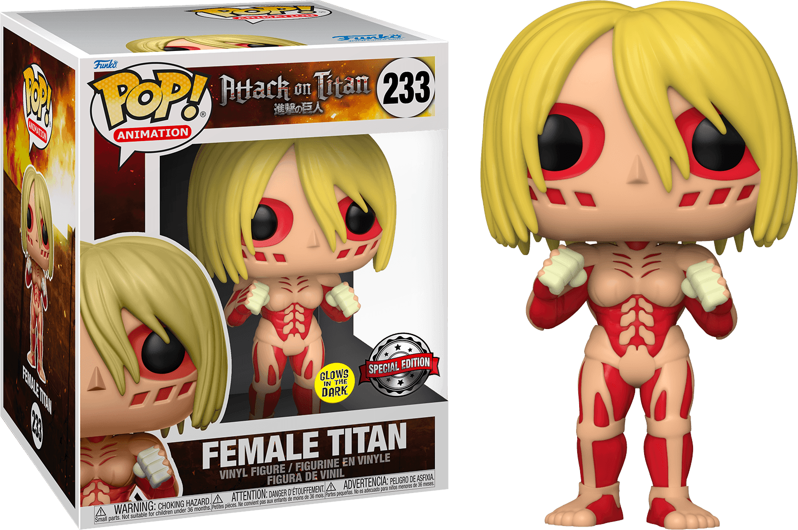 FUN60645 Attack on Titan - Female Titan Glow US Exclusive 6" Pop! Vinyl [RS] - Funko - Titan Pop Culture