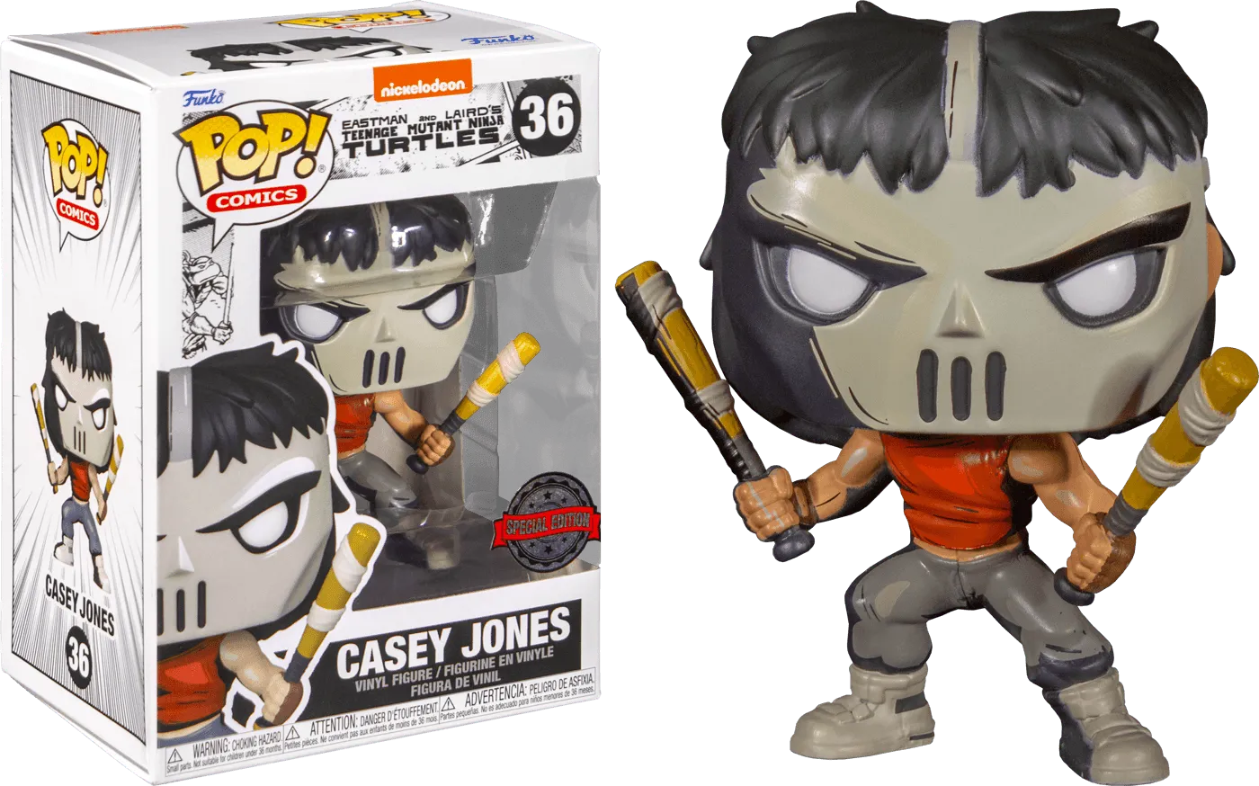 FUN60650CBUNDLE Teenage Mutant Ninja Turtles (Comic) - Casey Jones US Exclusive Pop! Vinyl - Chase Case - Funko - Titan Pop Culture