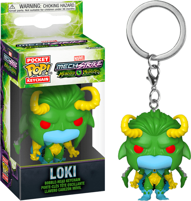 FUN61519 Marvel Mech Strike Monster Hunters - Loki Pocket Pop! Keychain - Funko - Titan Pop Culture