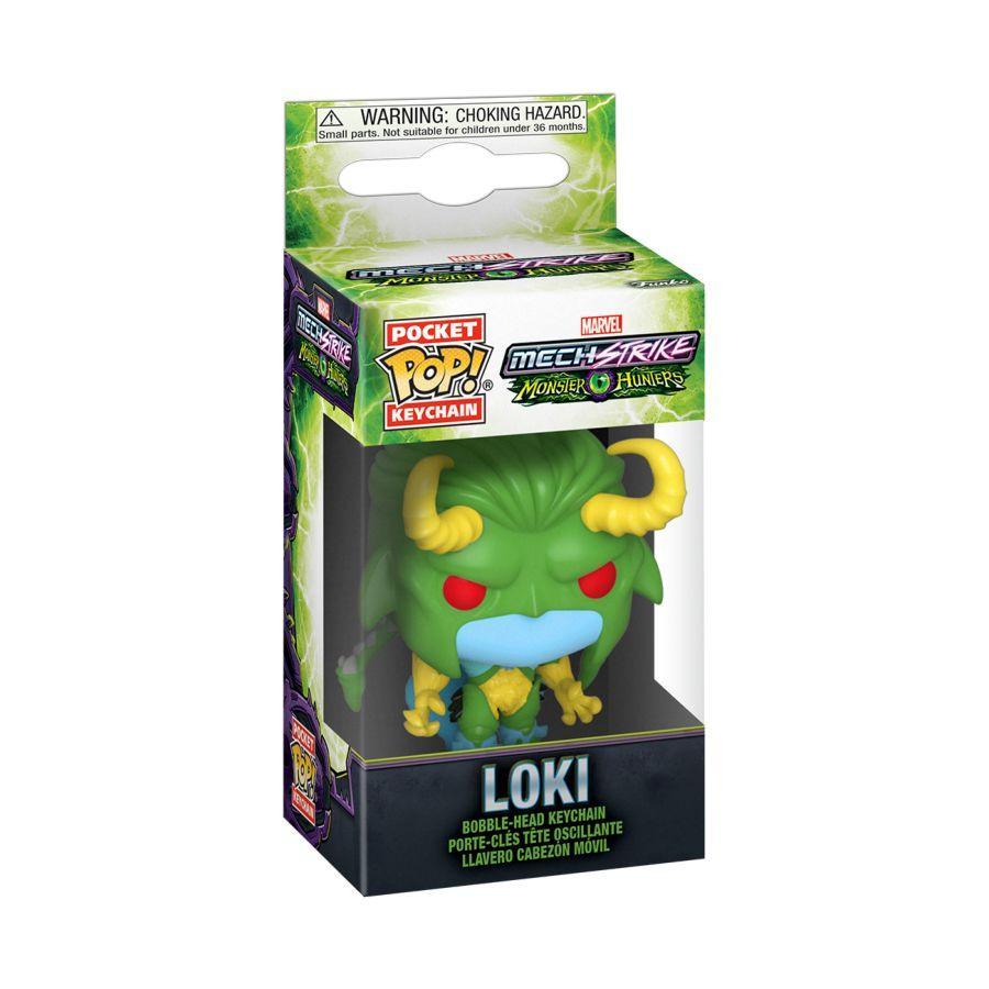 FUN61519 Marvel Mech Strike Monster Hunters - Loki Pocket Pop! Keychain - Funko - Titan Pop Culture