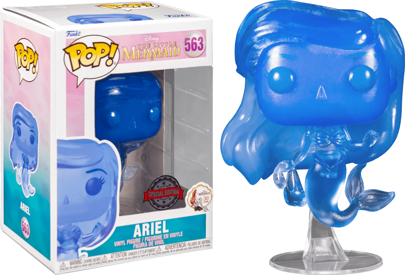 FUN62351 The Little Mermaid - Ariel with Bag Blue Translucent US Exclusive Pop! Vinyl [RS] - Funko - Titan Pop Culture