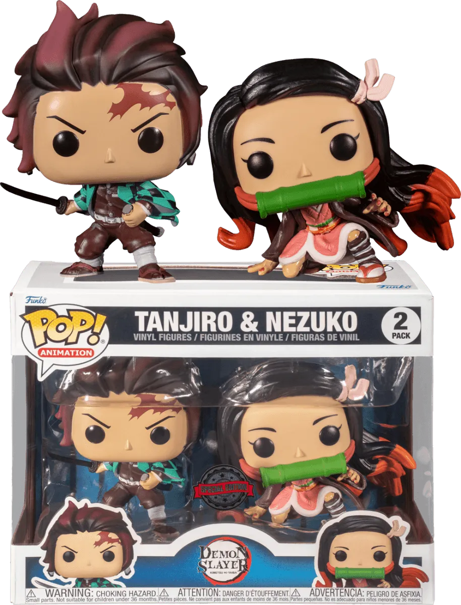 FUN62710 Demon Slayer - Tanjiro & Nezuko US Exclusive Pop! 2-Pack [RS] - Funko - Titan Pop Culture