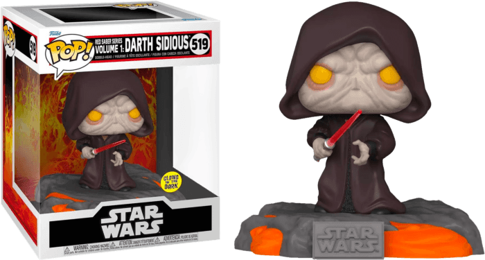 FUN63293 Star Wars - Red Saber Series: Darth Sidious Glow US Exclusive Pop! Deluxe [RS] - Funko - Titan Pop Culture