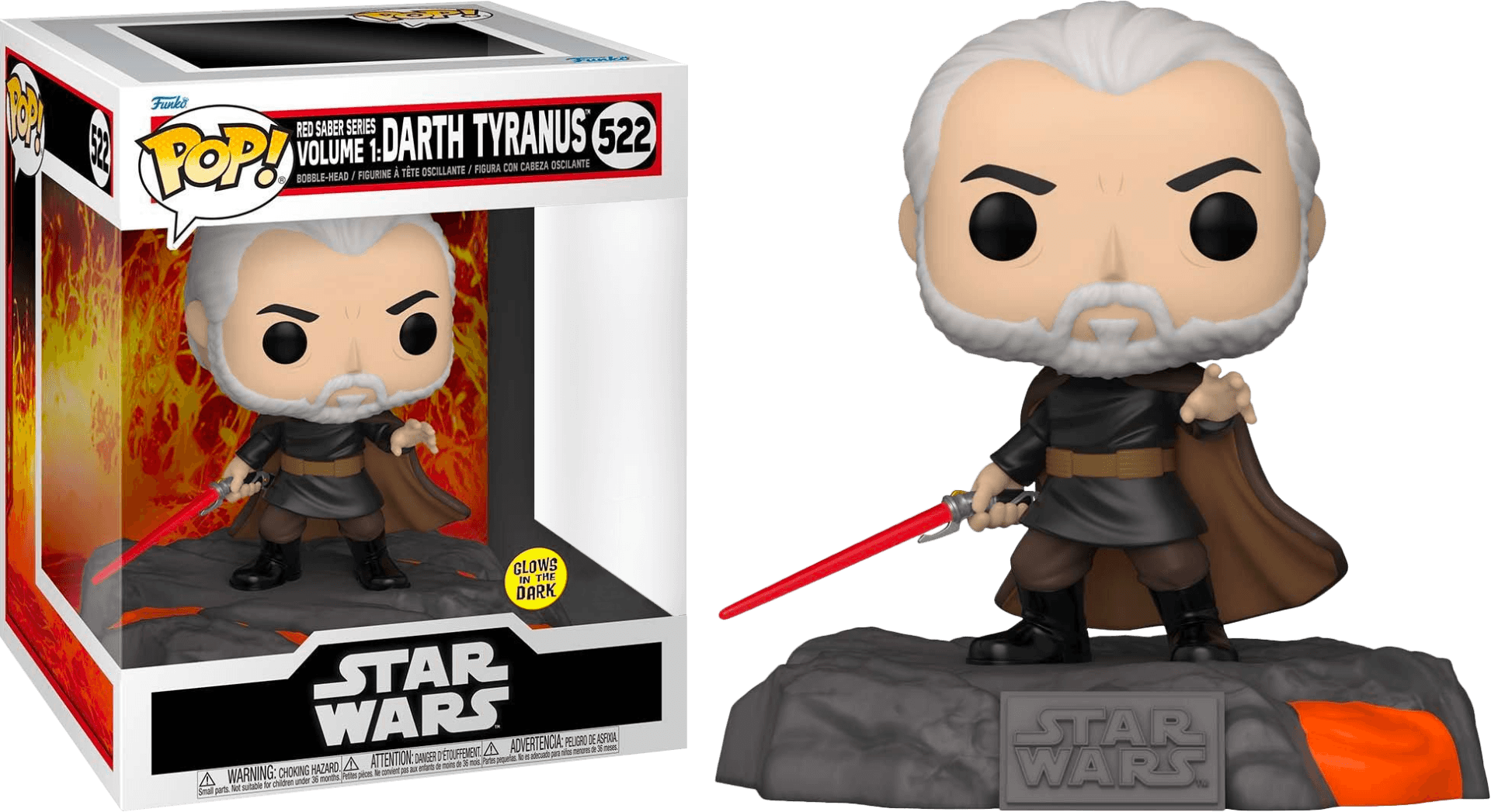 FUN63296 Star Wars - Red Sabre Series: Darth Tyranus Glow US Exclusive Pop! Deluxe [RS] - Funko - Titan Pop Culture