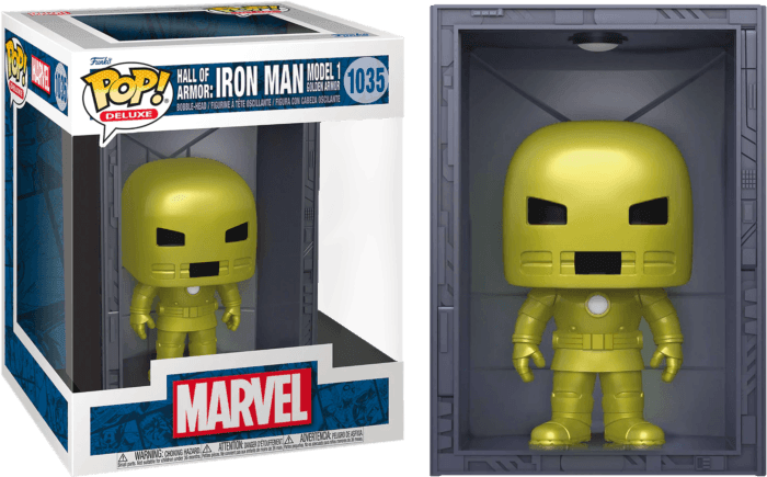 FUN63739 Marvel Comics - Hall of Armor Iron Man Model I Golden Armor Metallic US Exclusive Pop! Deluxe - Funko - Titan Pop Culture