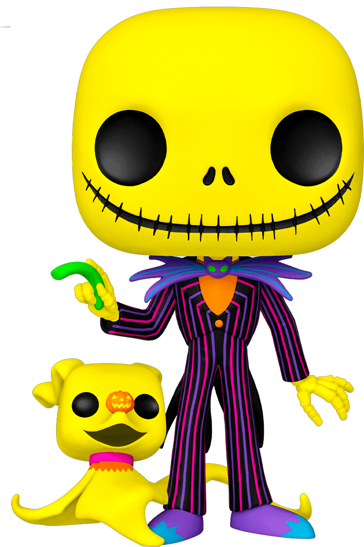 FUN63965 The Nightmare Before Christmas - Jack Skellington & Zero Black Light 10" Pop! Vinyl - Funko - Titan Pop Culture