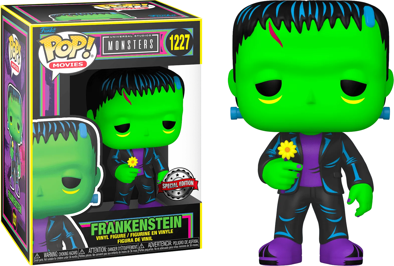 FUN64886 Universal Monsters - Frankenstein Black Light US Exclusive Pop! Vinyl [RS] - Funko - Titan Pop Culture