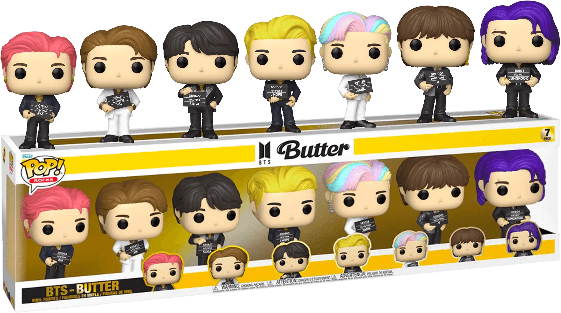 FUN64888 BTS - Butter US Exclusive Pop! Vinyl 7 Pack [RS] - Funko - Titan Pop Culture