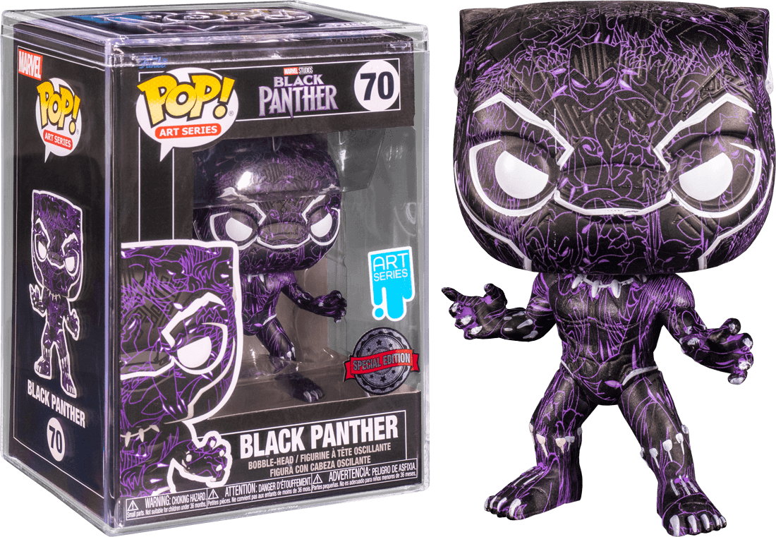 FUN64894 Black Panther (2018) - Black Panther (Artist) US Exclusive Pop! Vinyl with Protector [RS] - Funko - Titan Pop Culture