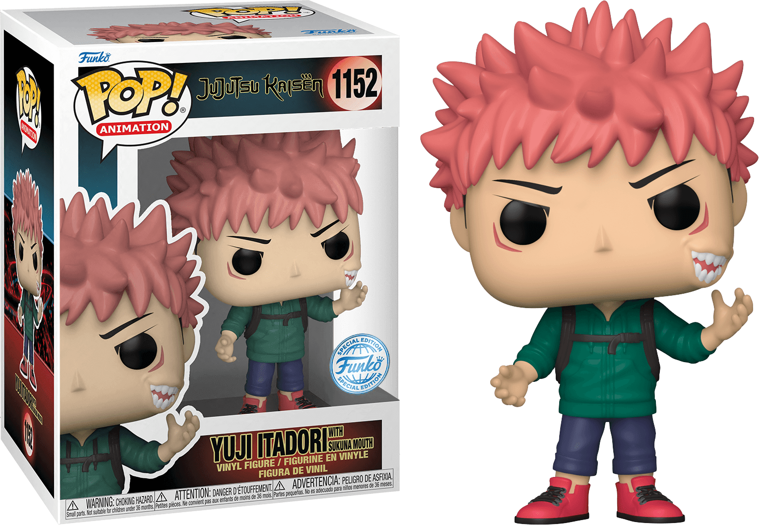 FUN64979 Jujutsu Kaisen - Itadori (Sukana Mouth) US Exclusive Pop! Vinyl [RS] - Funko - Titan Pop Culture