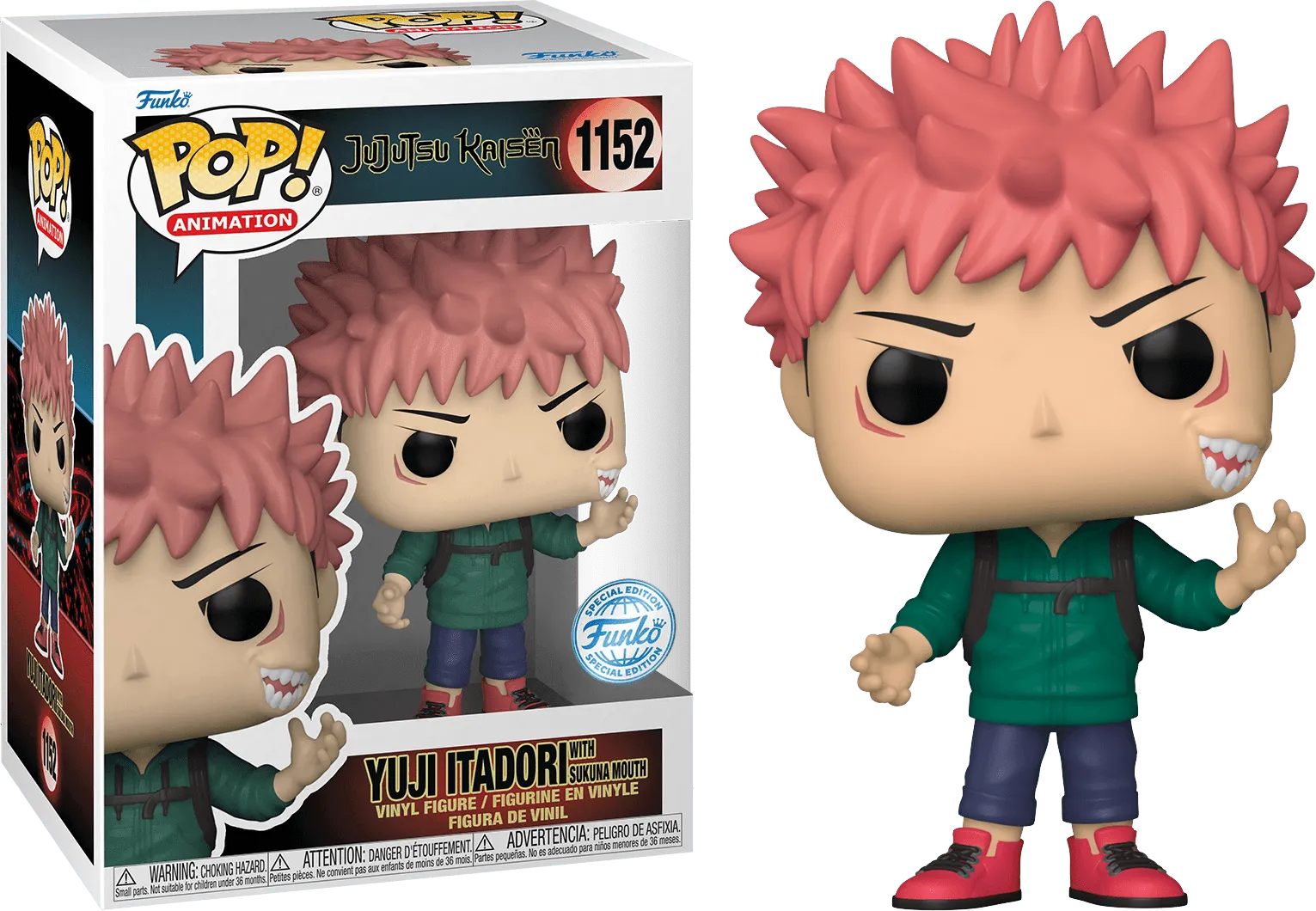 FUN64979 Jujutsu Kaisen - Itadori (Sukana Mouth) US Exclusive Pop! Vinyl [RS] - Funko - Titan Pop Culture