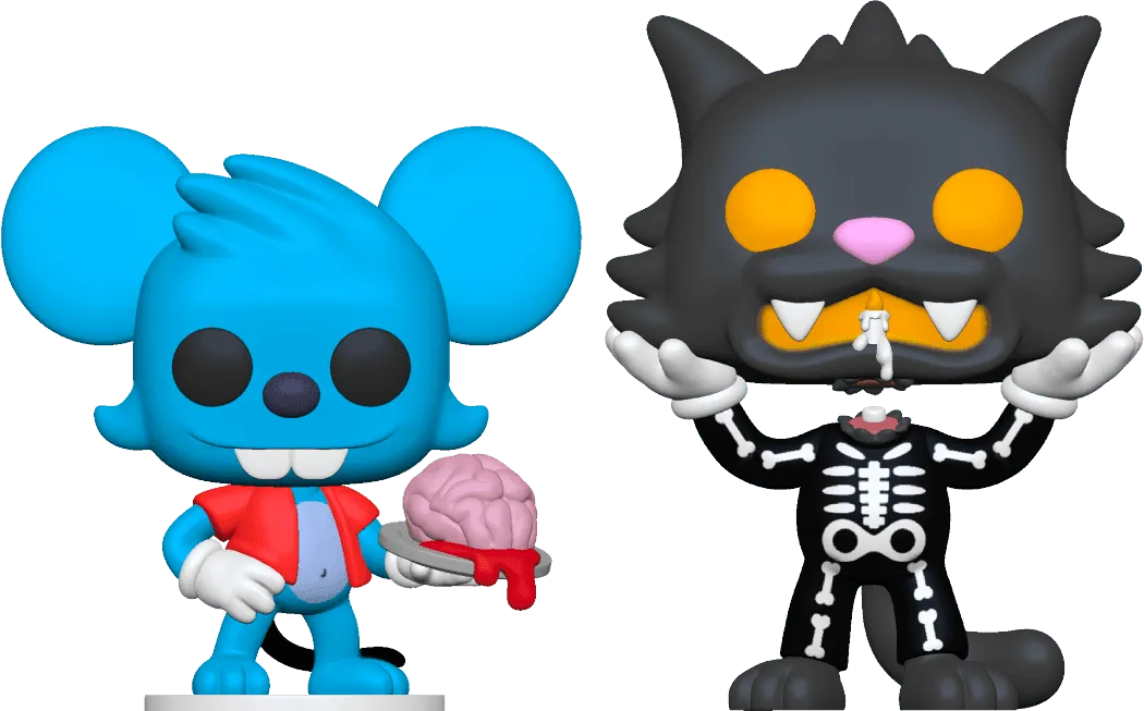 FUN65023 The Simpsons - Itchy & Scratchy (Skeleton), Treehouse of Horror US Exclusive Pop! Vinyl [RS] - Funko - Titan Pop Culture