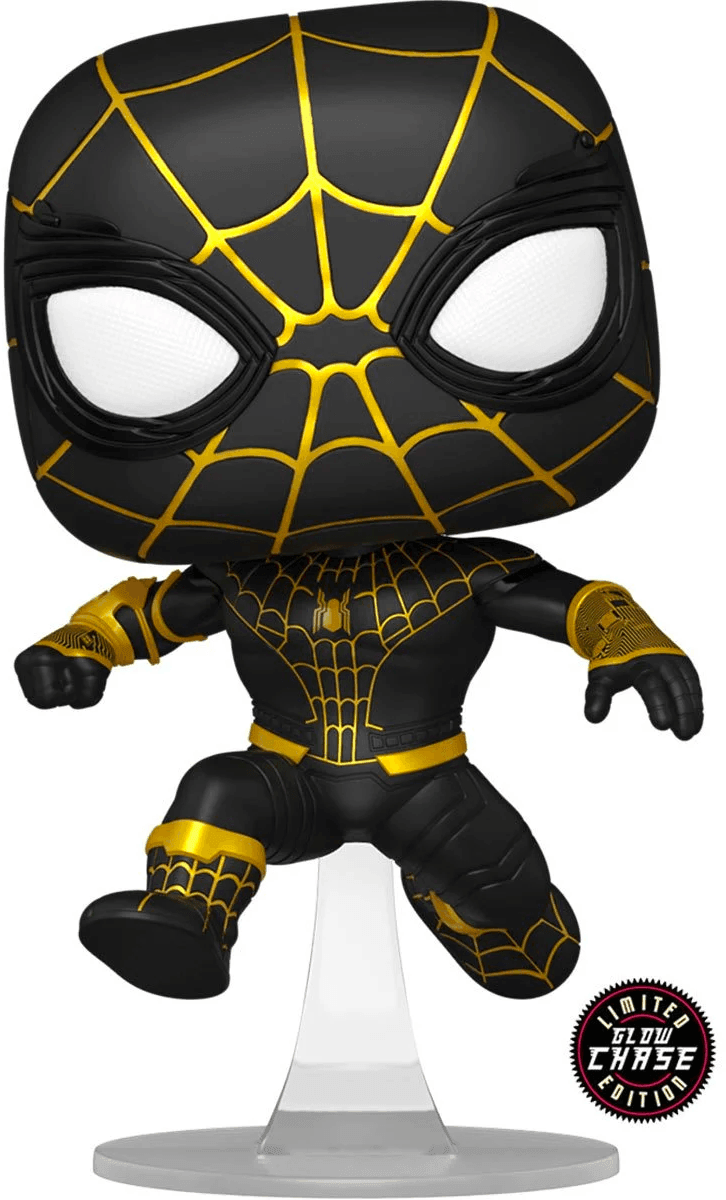 FUN65038CASE SpiderMan: No Way Home - SpiderMan (Black Suit) Unmasked US Exclusive Pop! Vinyl - Chase Case [RS] - Funko - Titan Pop Culture