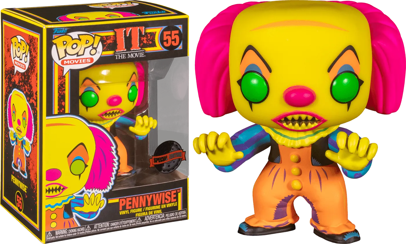 FUN65039 It (1990) - Pennywise Black Light US Exclusive Pop! Vinyl [RS] - Funko - Titan Pop Culture