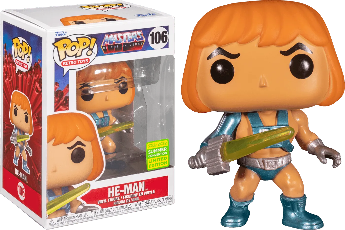 FUN65251 Masters of the Universe - He-Man Laser Power SDCC 2022 Exclusive Pop! Vinyl [RS] - Funko - Titan Pop Culture