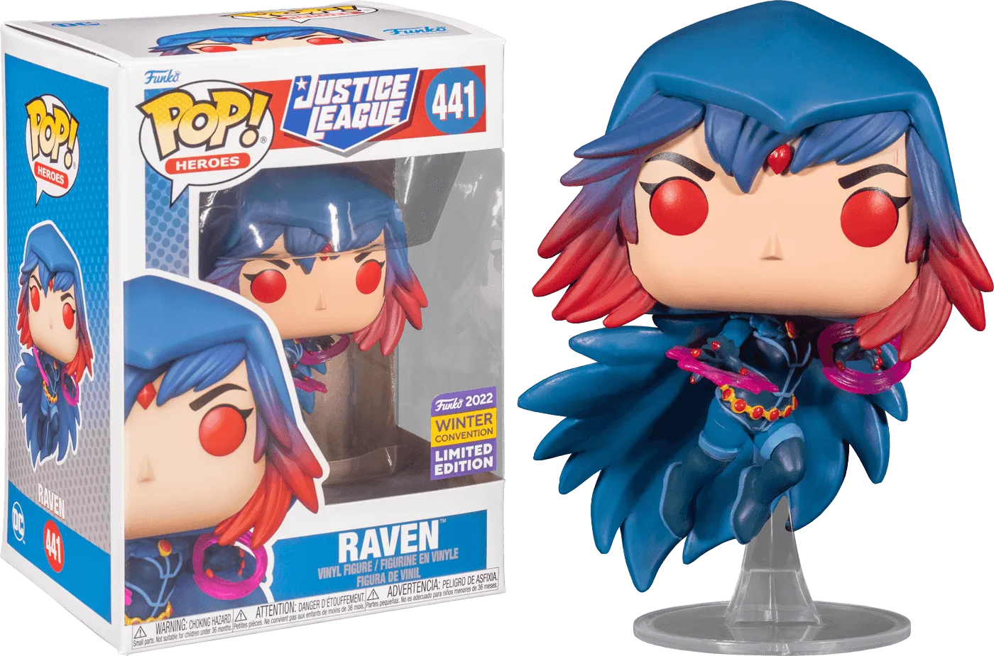 FUN65350 Justice League - Raven Pop! Vinyl (2022 Winter Convention Exclusive) [RS] - Funko - Titan Pop Culture