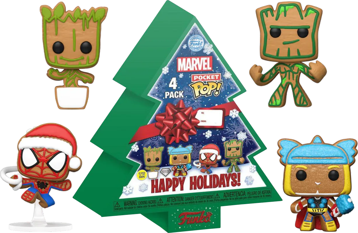 FUN65541 Marvel - Tree Holiday Box US Exclusive Pocket Pop! 4-Pack [RS] - Funko - Titan Pop Culture