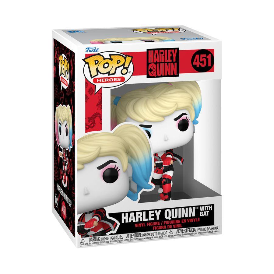 FUN65614 DC Comics - Harley Quinn with Bat Pop! Vinyl - Funko TBA - Titan Pop Culture