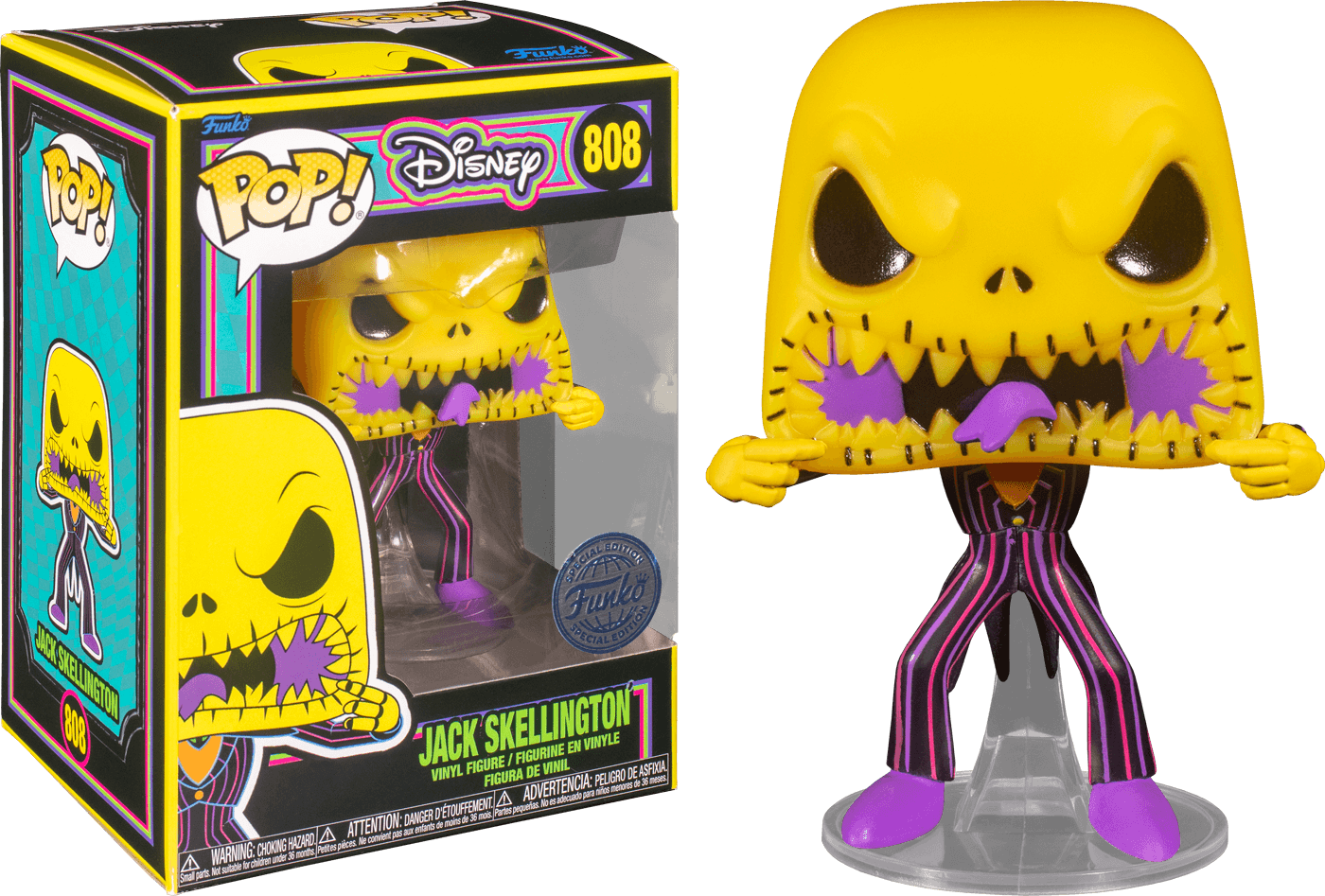 FUN66317 The Nightmare Before Christmas - Jack Scary Face Black Light US Exclusive Pop! Vinyl [RS] - Funko - Titan Pop Culture