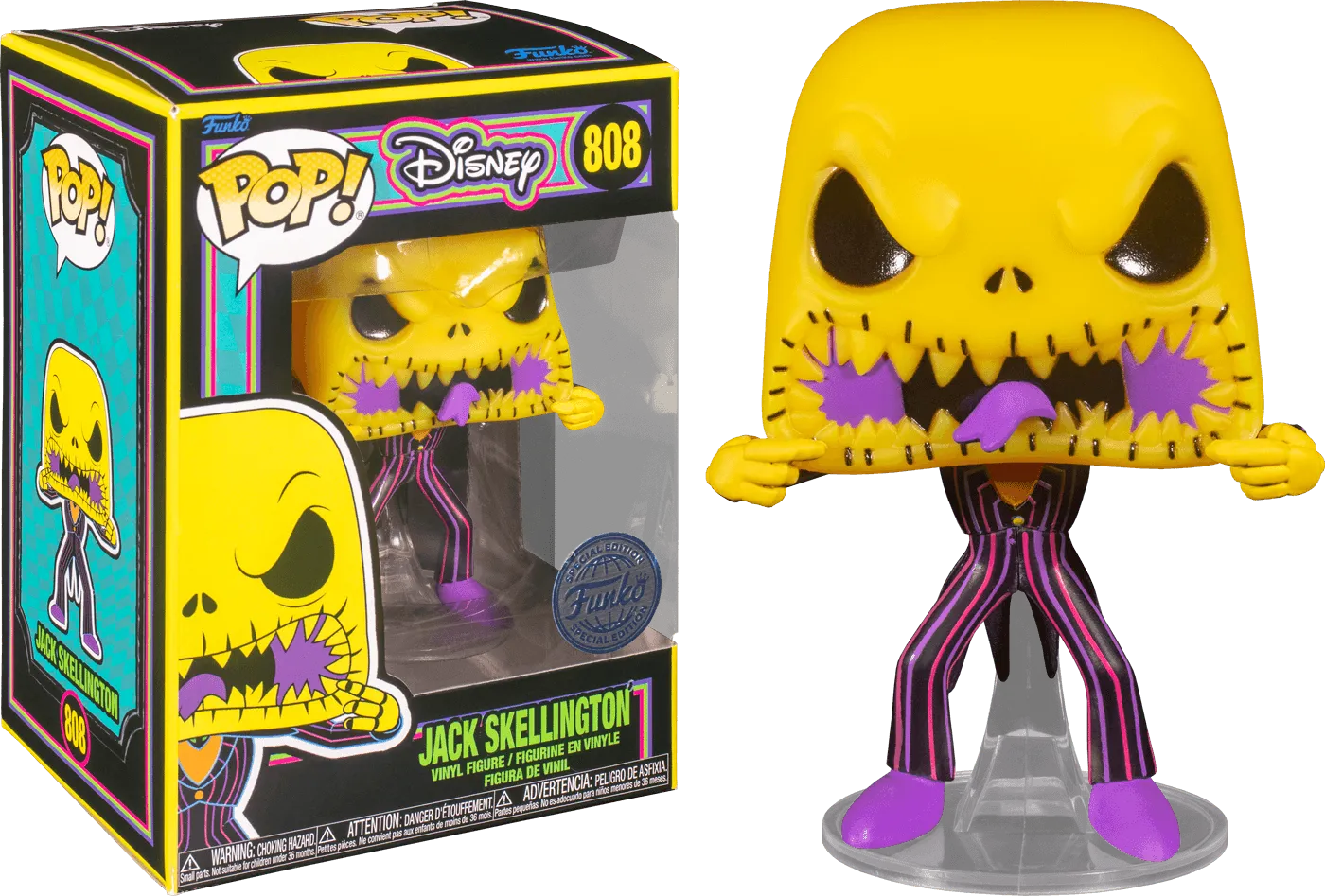 FUN66317 The Nightmare Before Christmas - Jack Scary Face Black Light US Exclusive Pop! Vinyl [RS] - Funko - Titan Pop Culture