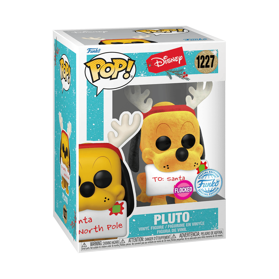 FUN66369 Disney - Pluto Holiday US Exclusive Flocked Pop! Vinyl [RS] - Funko - Titan Pop Culture