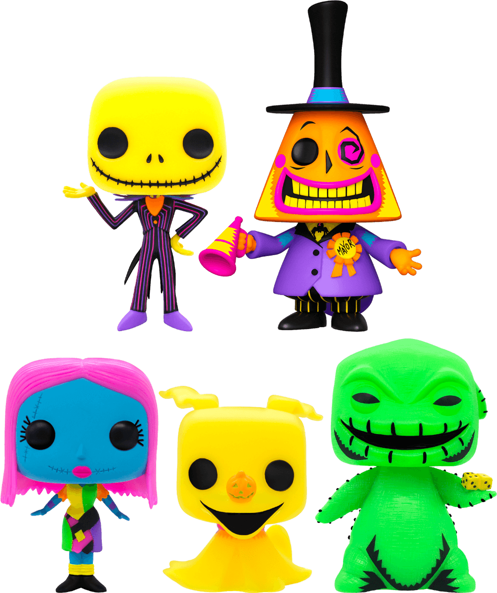 FUN66411 The Nightmare Before Christmas - Black Light US Exclusive Pop! 5-Pack [RS] - Funko - Titan Pop Culture