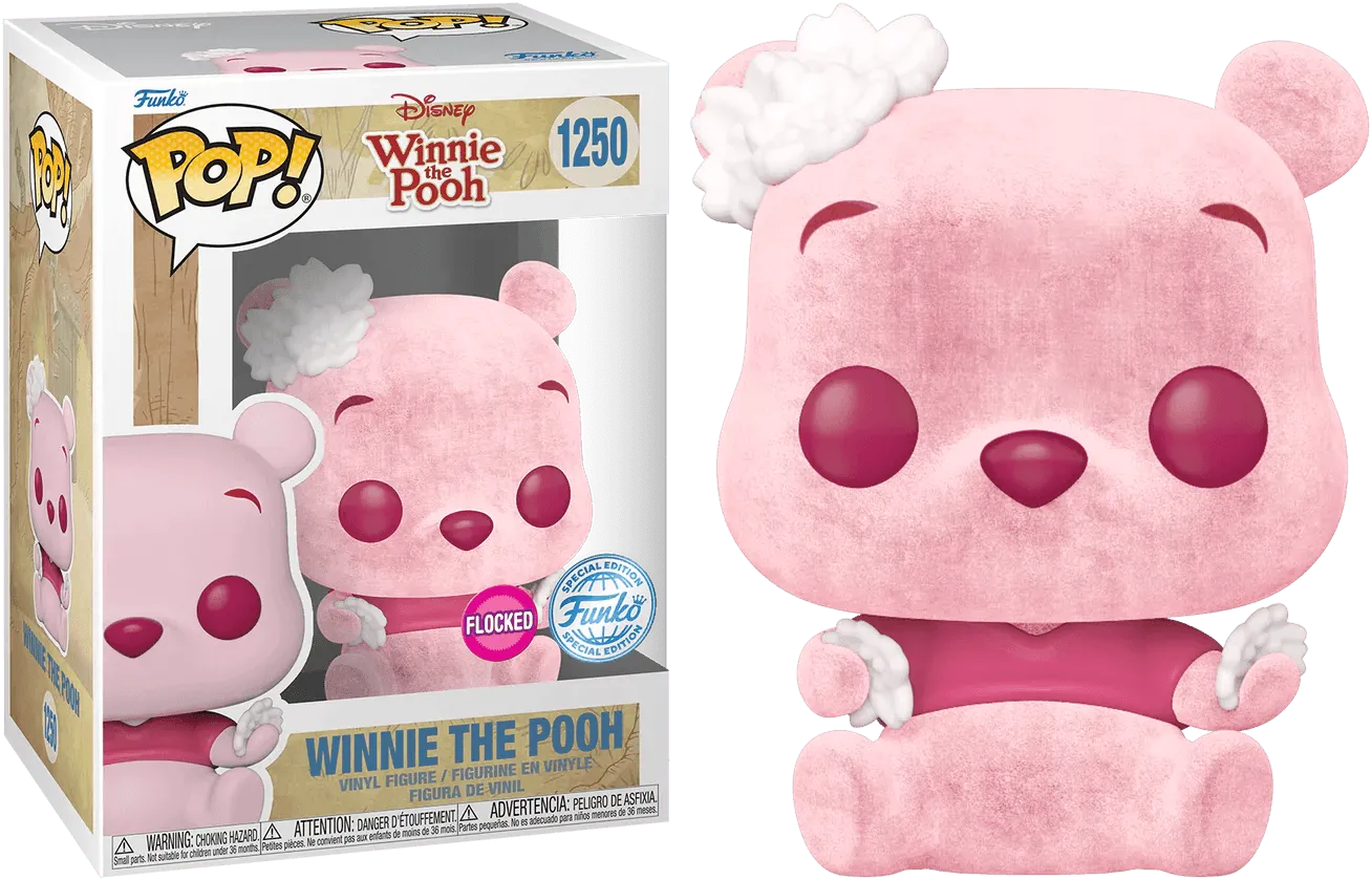 FUN66612 Winnie the Pooh - Cherry Blossom Winnie the Pooh Flocked US Exclusive Pop! Vinyl [RS] - Funko - Titan Pop Culture