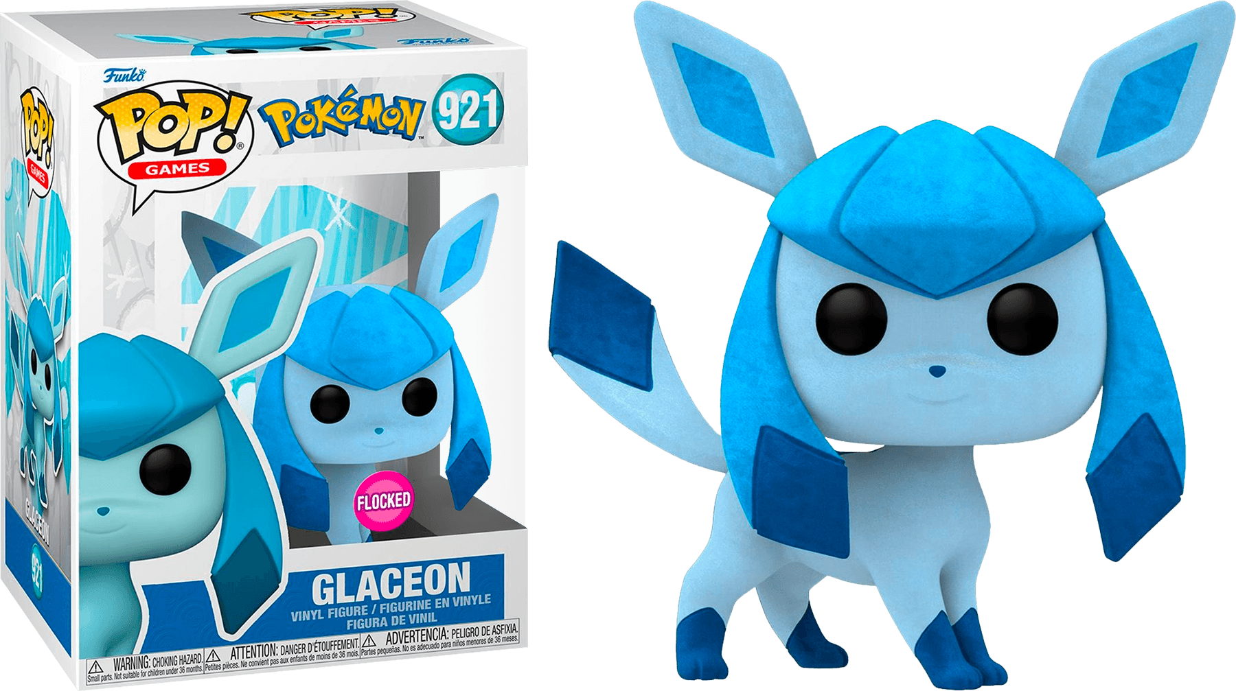 FUN66639 Pokemon - Glaceon US Exclusive Flocked Pop! Vinyl [RS] - Funko - Titan Pop Culture