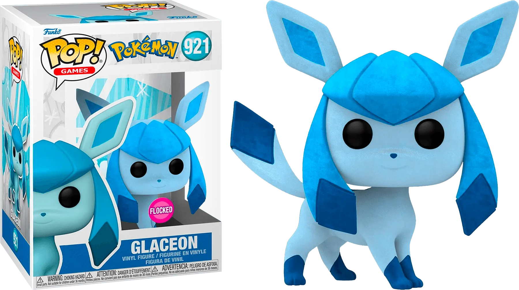 FUN66639 Pokemon - Glaceon US Exclusive Flocked Pop! Vinyl [RS] - Funko - Titan Pop Culture