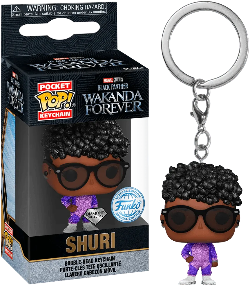 FUN66822 Black Panther 2: Wakanda Forever - Shuri with Sunglasses Glitter US Exclusive Pop! Keychain [RS] - Funko - Titan Pop Culture